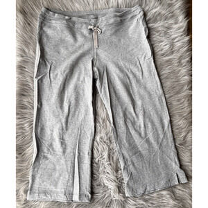 Laura Ashley Capri Pants Sz XL Grey Lounge Yoga Workout Athleisure Athletic